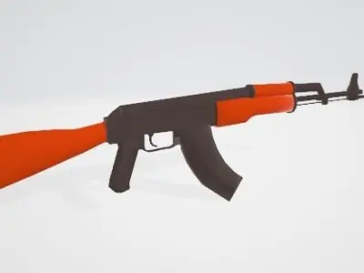 AK-47 Low Poly Free 3D model