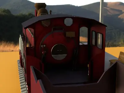 Locomotive on station  3D model