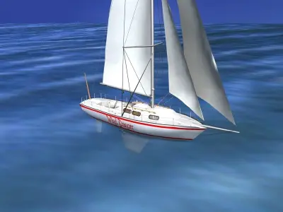 30 Foot Sailboat V14 3D model