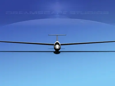 Venture Sailplane  V03 Low-poly 3D model