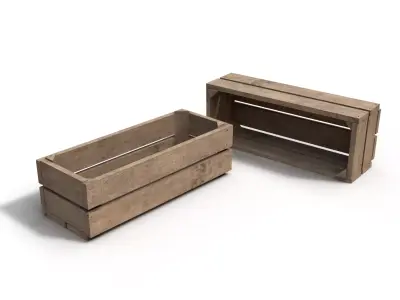 Wooden Crate 3D 3D model 2