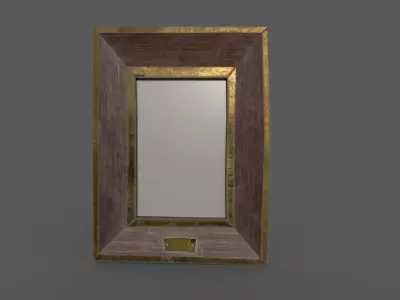 Antique Wooden Wall Mirror Frame - Low Poly PBR Low-poly 3D model