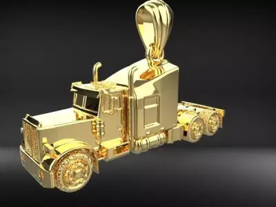 Semi Trailer Truck Pendant Necklace Jewelry  3D print model purchase