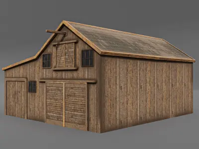 Western stable Low-poly 3D model