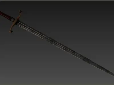 Medieval weapons Low-poly 3D model 10