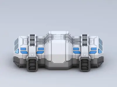 Sci-Fi Military Building - Barrack Low-poly 3D model