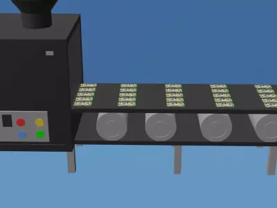 Pixelated Cubical Manufacturing Conveyor 3D model