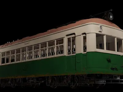 Japanese retro train 3D model