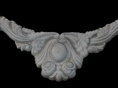  Ornate Corner Molding Scan Low-poly 3D model