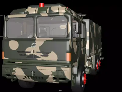 Military Camouflage Utility Support Truck 3D Model 3D model