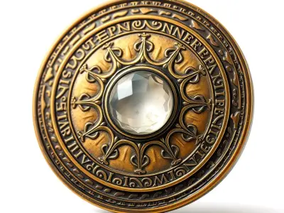 Intricate Brass Medallion model pack Low-poly 3D model