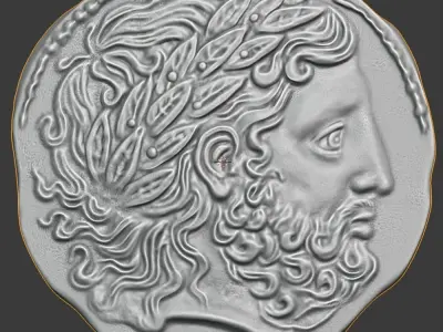 old greek coin-3d print model 3D print model