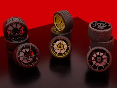 Car Wheels Free 3D model