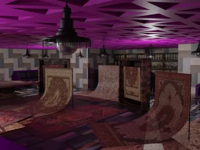 Carpet Rug Store Low-poly 3D model