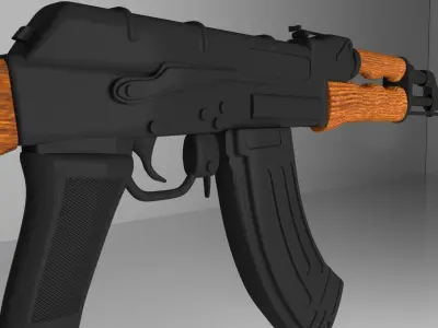akm AK-47 rifle Low-poly 3D model