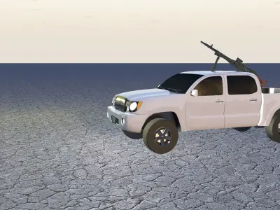 war vehicle  with purpose machine gun Low-poly 3D model