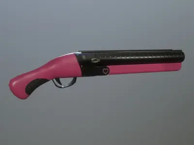 Shotgun - different styles Low-poly 3D model