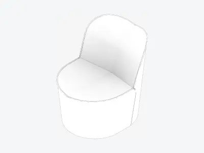 Sofa - Contemporary - Number - Chair E - Swivel Plate Foot Low-poly 3D model