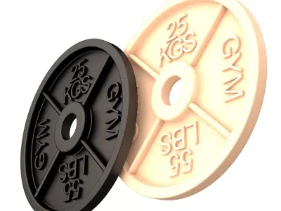 Gym Weight Plate 3D Model Barbell Disc Free 3D print model