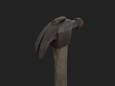 Hammer Vintage Worn Low-poly 3D model