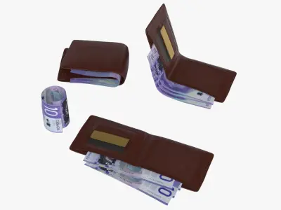 Canada 10 Dollar Wallet Money Purse 3D model