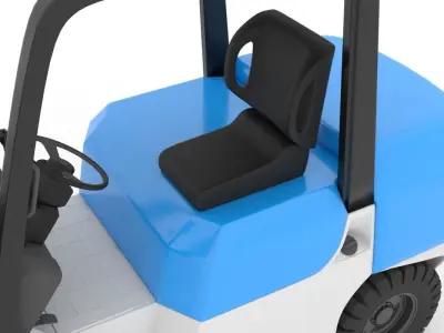 Forklift truck Low-poly 3D model V2