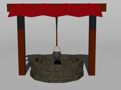 Water Place Sumur Low-poly 3D model