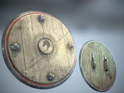 Viking Shield Low Poly Low-poly 3D model