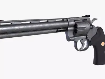 Revolver Low-poly 3D model shop