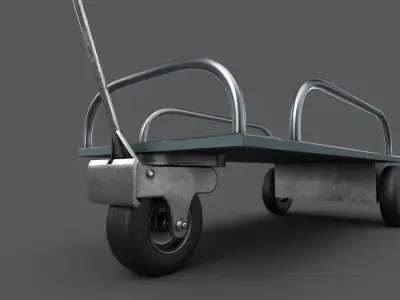 Three Wheel Trolley Low-poly 3D model