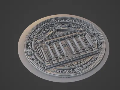 Building House Pendant Medallion 3D print model 5