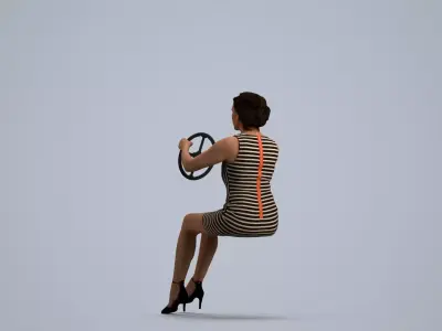 00189Cameron019 - Adult Caucasian woman driving car in casual 3D model