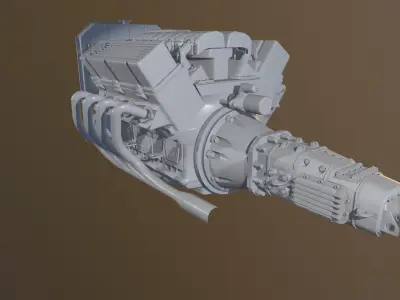 Avion car engine Free low-poly 3D model