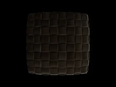 Round Cube Velvet Ottoman 3D model