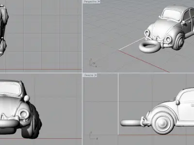Car charm 3D print model