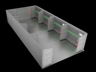 Sci-Fi Corridor 3D model 16