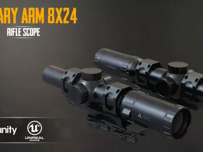 Primary Arms 8x24 RifleScope Low-poly 3D model