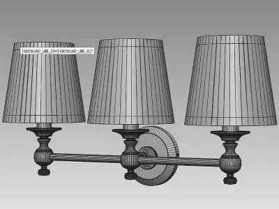 Triple Lamp Bracket Lacquered Burnished Brass 3D model