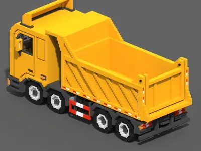 Voxel Tipper Truck Low-poly 3D model