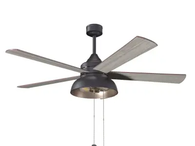 Brightondale Industrial Style Indoor Outdoor LED Ceiling Fan PBR 3D model