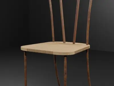 5 Wooden Chair for free Free low-poly 3D model