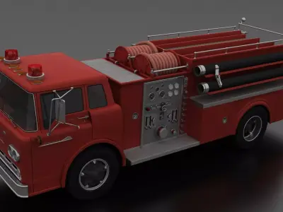 C-Series C-800 FireTruck 1958 Low-poly 3D model