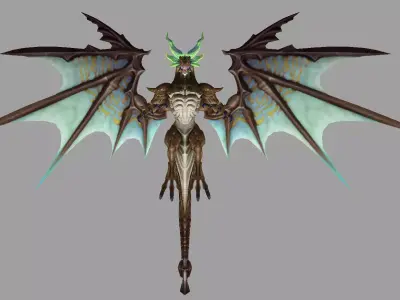 Dragon with eyes Low-poly 3D model