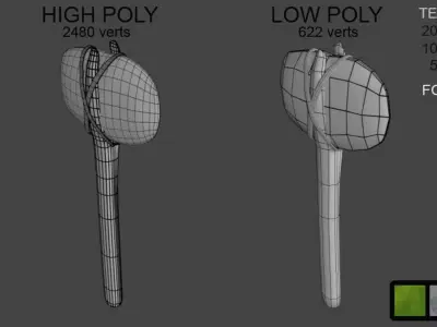 3d Survival Medieval Axe Free low-poly 3D model