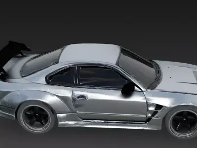 Realistic 90s Japanese Drift Car 3d model Low-poly 3D model
