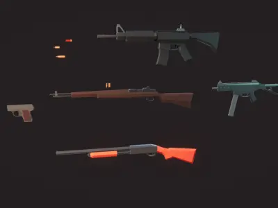 Weaponies gun Low-poly 3D model