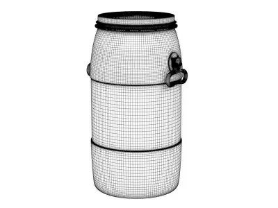 plastic barrel 01 3D model
