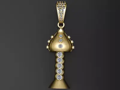 Celestial Twin Drop Pendant 3D print model