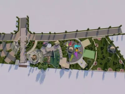public park-Private Park Landscape 3D model 20