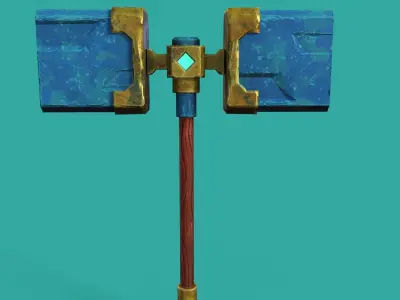 Ready To Game Stylized Hammer Low-poly 3D model